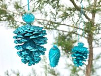Pet Scribbles Pinecone Ornament with Bead